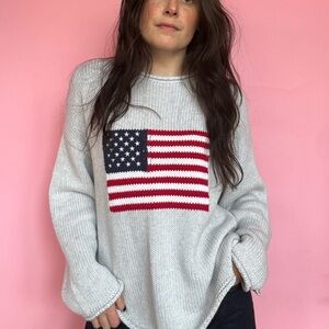 PINK PINEAPPLE AMERICAN FLAG SWEATER